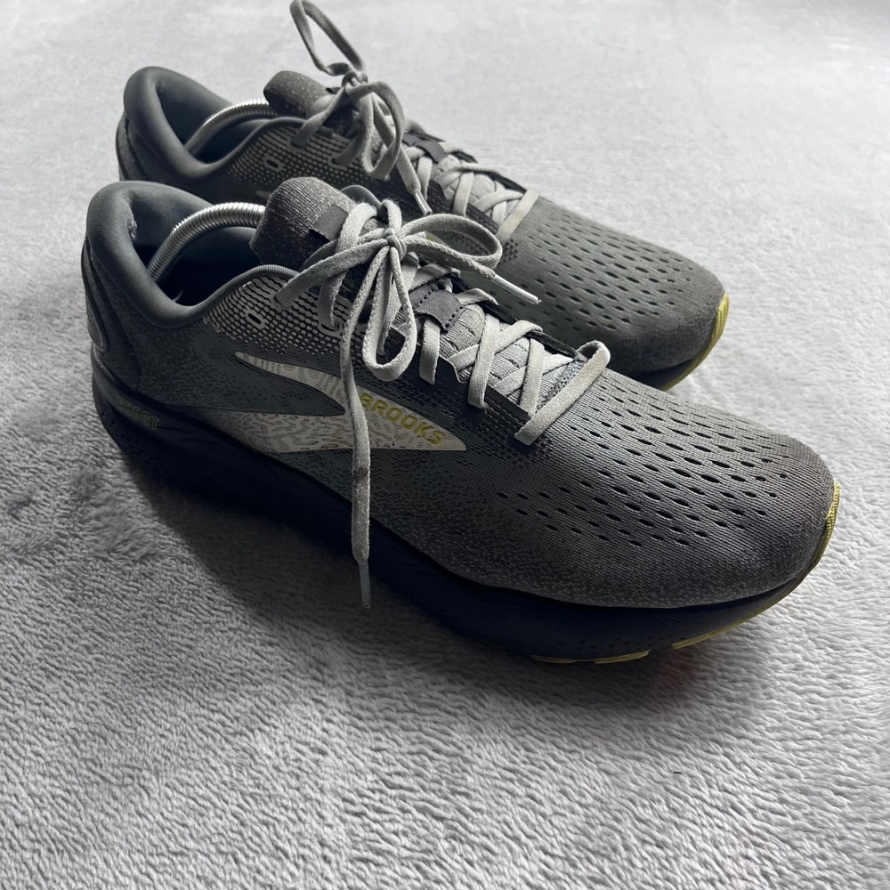 Brooks Ghost 16 Mens Running Shoes Grey Lime Green 1104181D040 Size 13 Medium D